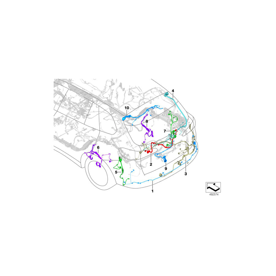 Genuine BMW 61128736597 G06 G05 G07 Wiring Harness, Rear Slip Angle Control (Inc. X7 M50iX, X7 30dX & X5 M50dX) | ML Performance US Car Parts