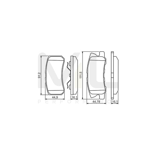 Bosch 0986495357 Brake Pad Set With Piston Clip BP1649 | ML Performance Car Parts
