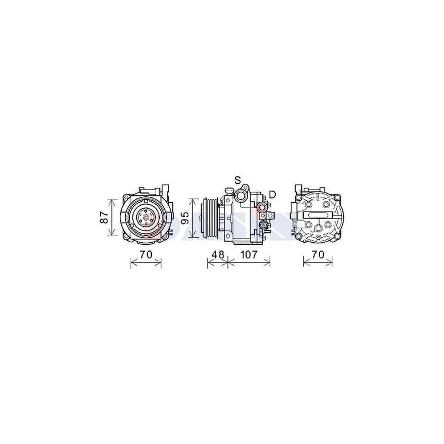 AKS Dasis 852871N Compressor, Air Conditioning