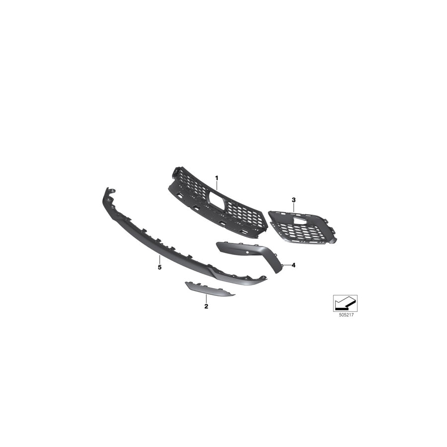 Genuine BMW 51118070757 F92 F93 F91 Grill, Air Intake, Open, Left -M- (Inc.  & M8) | ML Performance US Car Parts