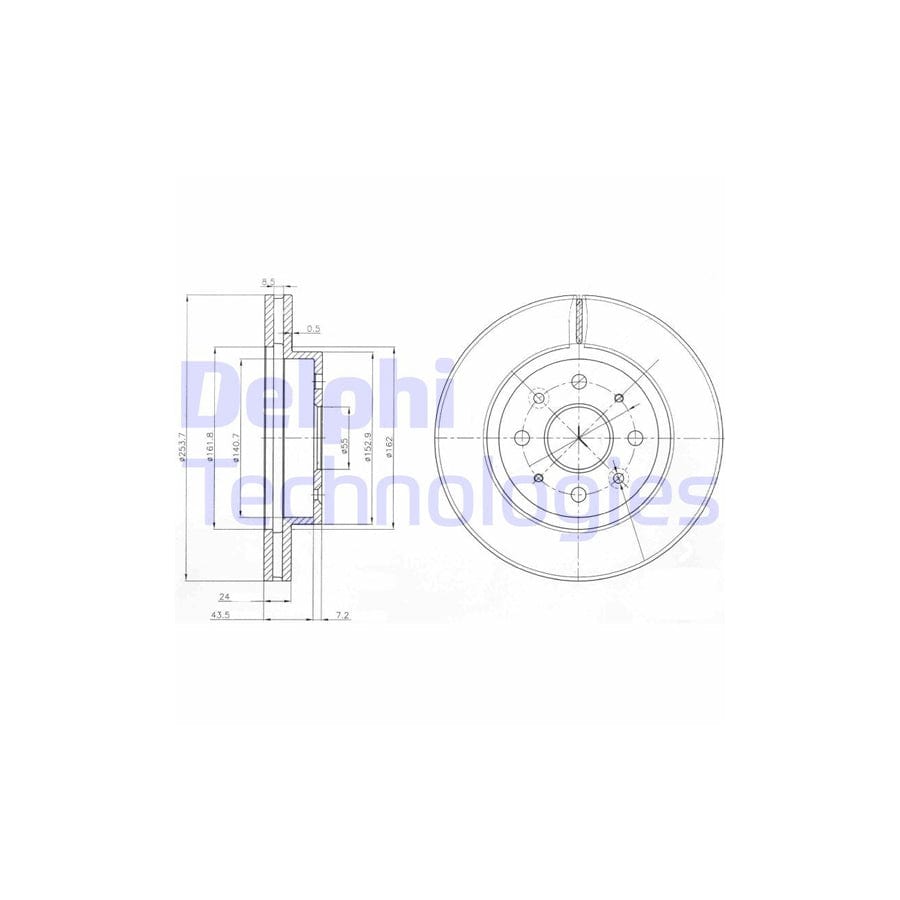 Delphi Bg4019 Brake Disc For Kia Rio
