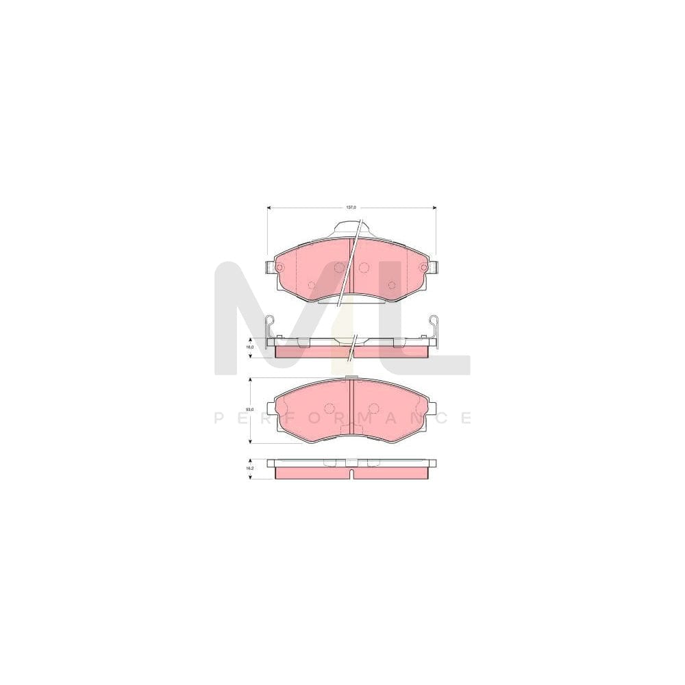 TRW Gdb3259 Brake Pad Set For Kia Joice (M300E) With Acoustic Wear Warning | ML Performance Car Parts