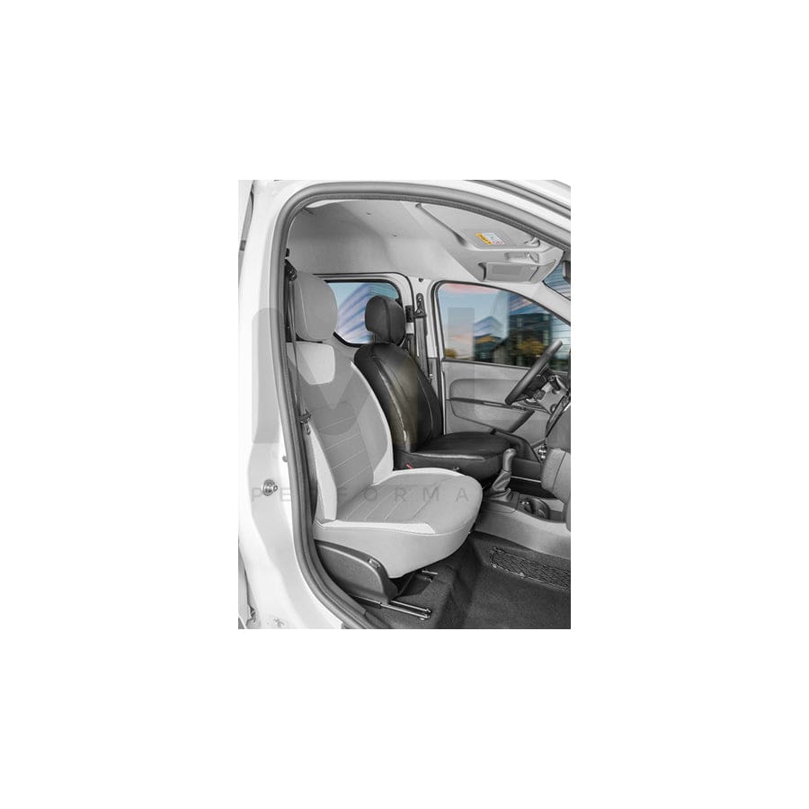 WALSER 11544 Car seat cover for DACIA DOKKER Grey, Leatherette, Polyester, Front