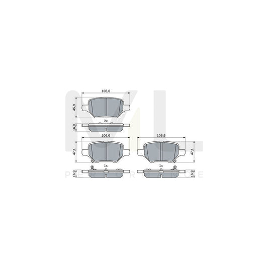 Bosch 0986424895 Brake Pad Set With Acoustic Wear Warning, With Anti-Squeak Plate, With Mounting Manual BP2524 | ML Performance Car Parts