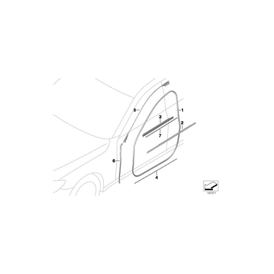 Genuine BMW 51337177998 Door Weatherstrip Front (Inc. 760LiS, 740dX & 760i) | ML Performance US Car Parts