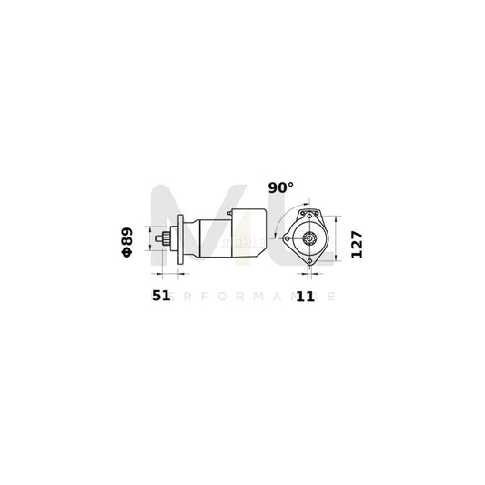 MAHLE ORIGINAL MS 496 Starter motor 24V 5,4kW, Teeth Quant.: 9, with splash-water protection | ML Performance Car Parts