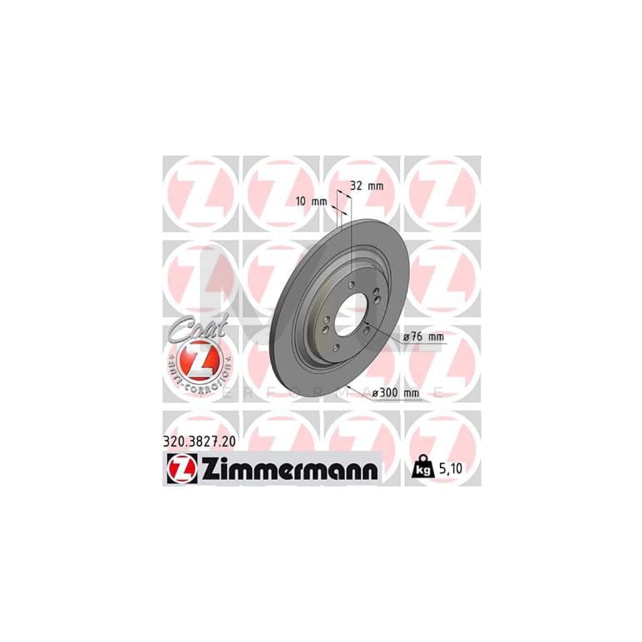 ZIMMERMANN 320.3827.20 Brake Disc Solid, Coated  - 1 piece