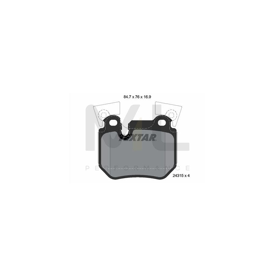 TEXTAR 2431501 Brake pad set for BMW 1 Series prepared for wear indicator, with counterweights | ML Performance Car Parts