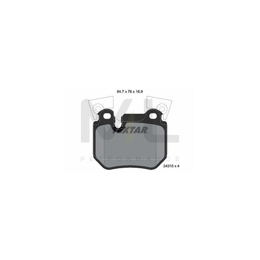 TEXTAR 2431501 Brake pad set for BMW 1 Series prepared for wear indicator, with counterweights | ML Performance Car Parts