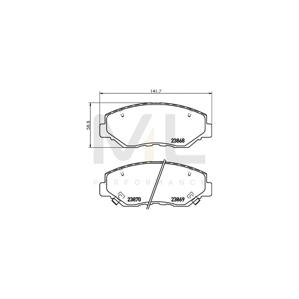 Hella 8DB 355 010-231 Brake Pad Set With Acoustic Wear Warning