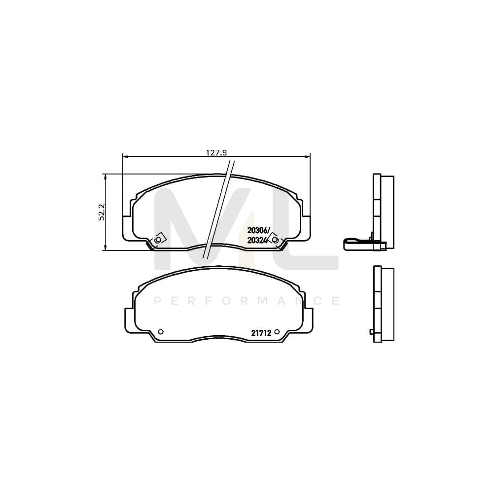 Hella 8DB 355 009-791 Brake Pad Set With Acoustic Wear Warning