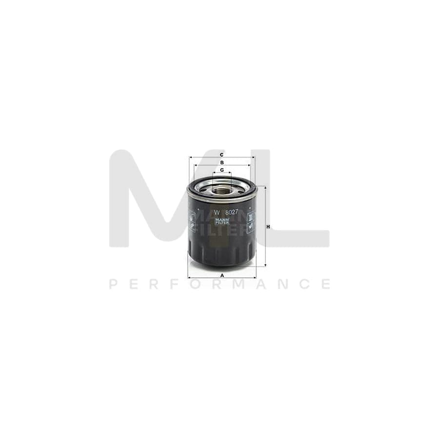 MANN-FILTER W 8027 Oil Filter Spin-on Filter