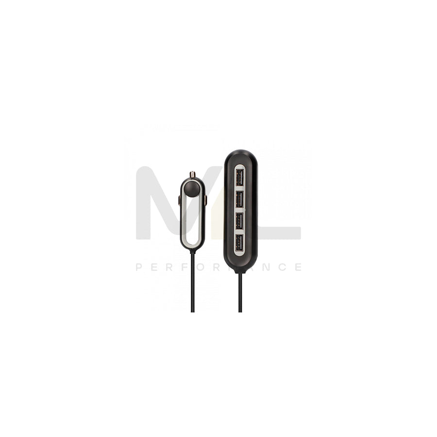 KSIX BXCRU9 In-car charger 12-24V, Smart Charge Tech, Number of inlets/outlets: 4 USB, Black