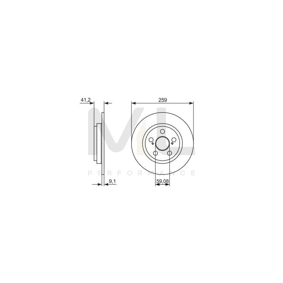 BOSCH 0 986 479 766 Brake Disc for TOYOTA Urban Cruiser (XP110) Solid, Oiled, High-carbon | ML Performance Car Parts