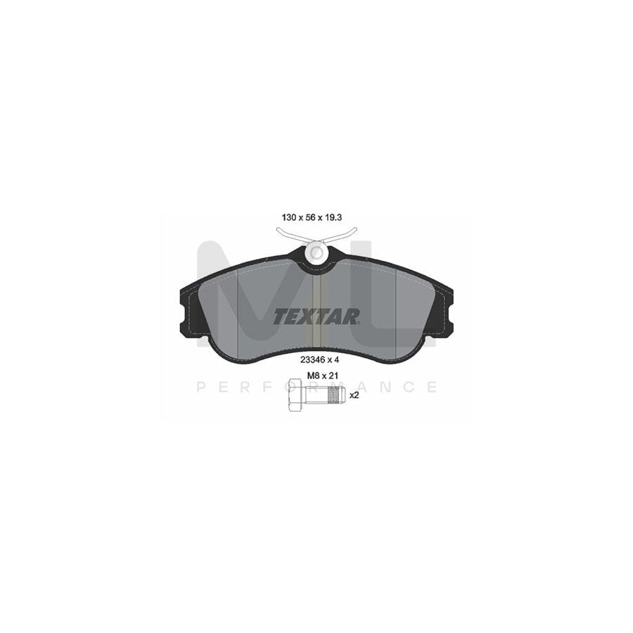 TEXTAR 2334602 Brake pad set not prepared for wear indicator, with brake caliper screws | ML Performance Car Parts
