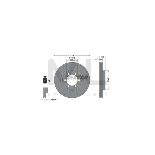 TEXTAR 92079800 Brake Disc Internally Vented, without wheel hub, without wheel studs | ML Performance Car Parts