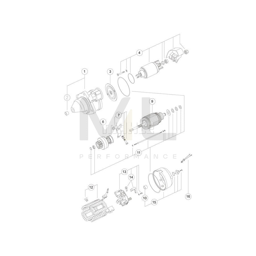 MAHLE ORIGINAL MS 420 Starter motor 12V 3,1kW, Teeth Quant.: 10 | ML Performance Car Parts