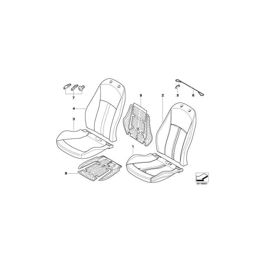 Genuine BMW 52107126362 E85 Seat Cover Cloth Right ANTHRAZIT (Inc. Z4 3.0si, Z4 2.5si & Z4 3.0i) | ML Performance US Car Parts