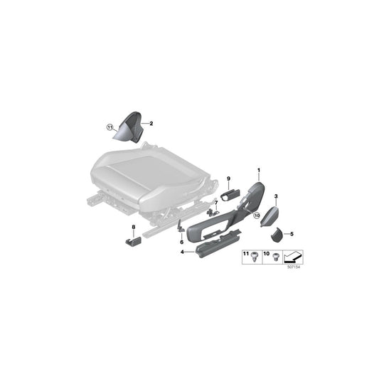 Genuine BMW 52107469669 G20 G02 G01 Trim For Seat Outer Electric Left CANBERRABEIGE (Inc. 330iX, X4 20iX & 330i) | ML Performance US Car Parts