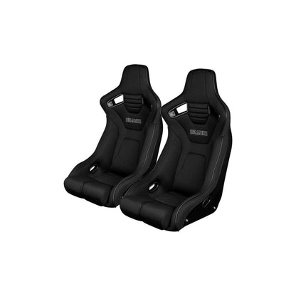 BRAUM Elite-R Fixed Back Bucket Seat ( Black Cloth - Black Piping )