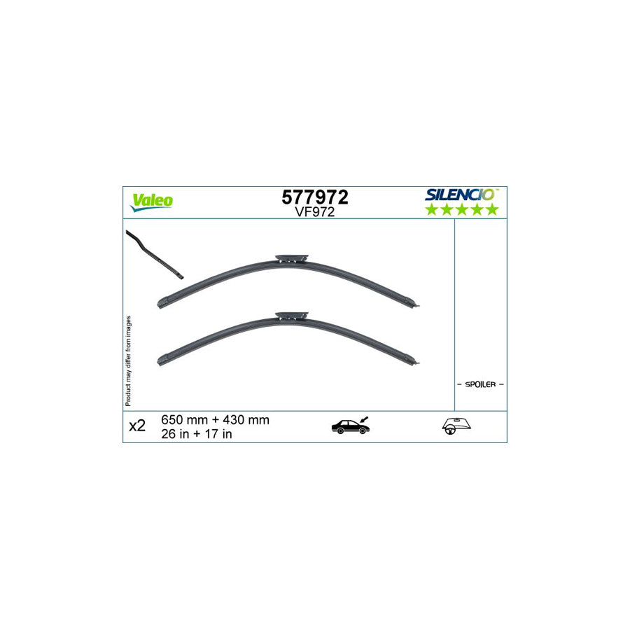 Valeo 577972 Wiper Blade For Citroﾃ起 C4 Ii Cactus | ML Performance US Car Parts