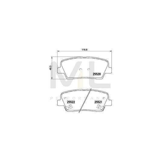 Hella 8DB 355 020-101 Brake Pad Set With Acoustic Wear Warning, With Accessories