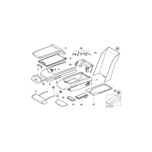 Genuine BMW 52206962982 E66 E67 E65 Armrest Lower Leather U6BA BEIGE (Inc. 750Li, 745i & 735i) | ML Performance US Car Parts