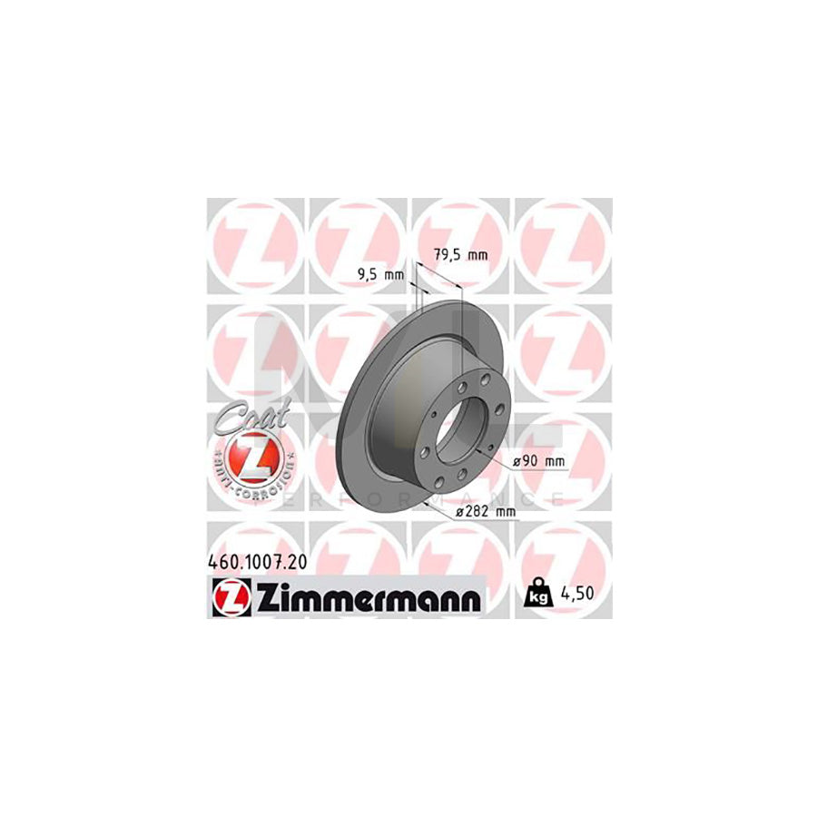 ZIMMERMANN COAT Z 460.1007.20 Brake Disc for PORSCHE 914 Targa Solid, Coated  - 1 piece