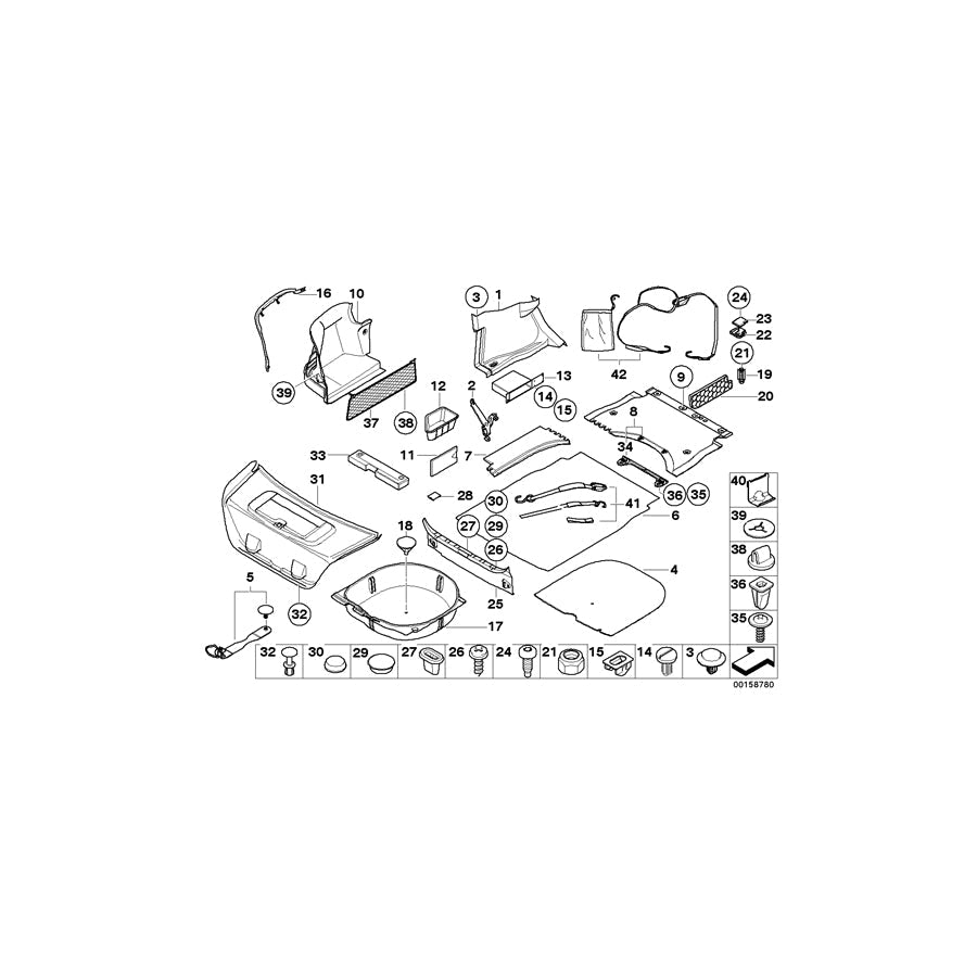 Genuine BMW 51477057382 E60 Right Trunk Trim (Inc. 528xi, 545i & 535xi) | ML Performance US Car Parts