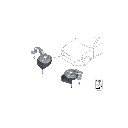 Genuine BMW 61337492207 G20 G21 Air Horn, High-Frequency, Electronic (Inc. 330dX, M340iX & 320dX) | ML Performance US