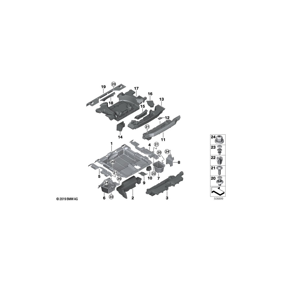 Genuine BMW 51477442111 G02 G01 Insert For Battery (Inc. X3 30i, X3 30iX & X4 M40dX) | ML Performance US