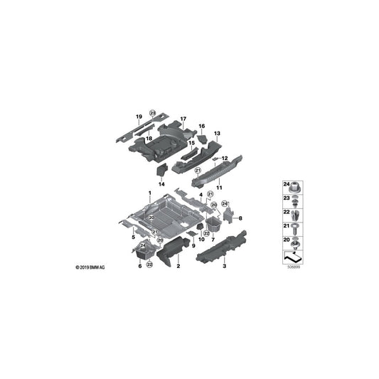 Genuine BMW 51477442111 G02 G01 Insert For Battery (Inc. X3 30i, X3 30iX & X4 M40dX) | ML Performance US