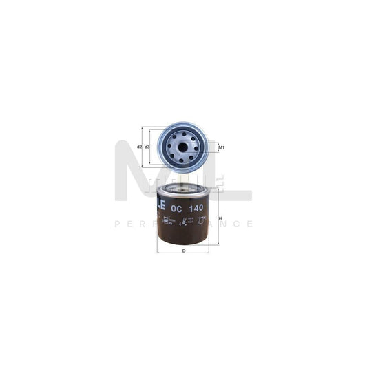 MAHLE ORIGINAL OC 140 Oil Filter Spin-on Filter, with one anti-return valve | ML Performance Car Parts