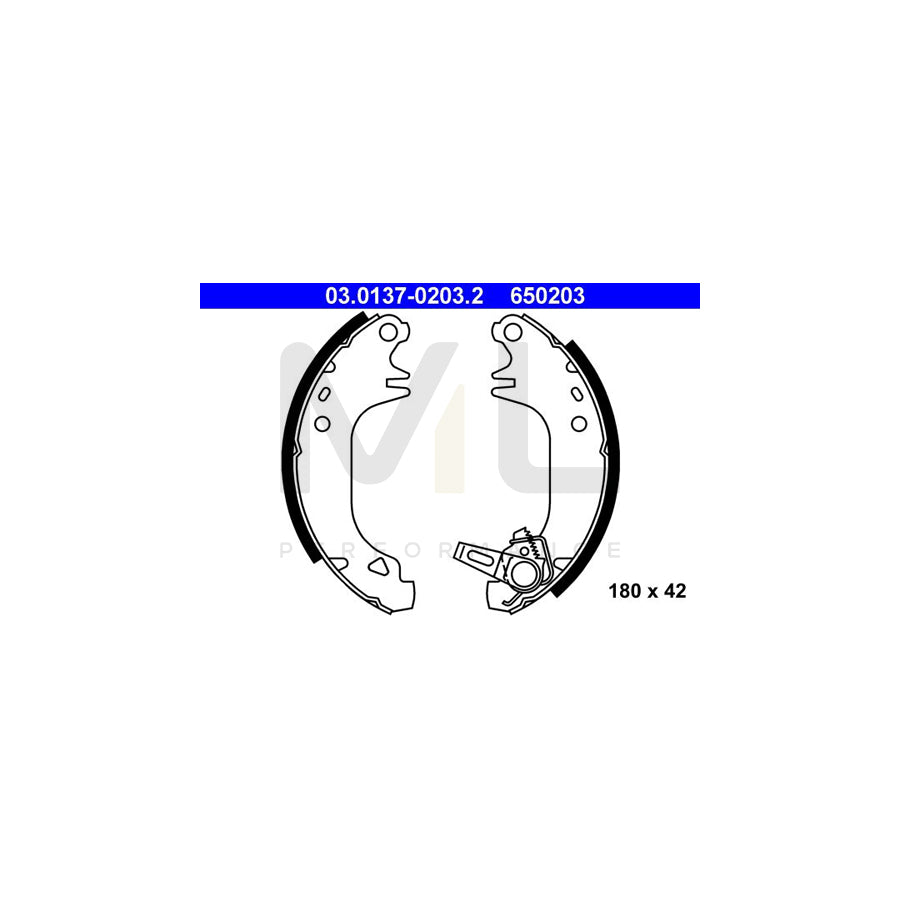ATE 03.0137-0203.2 Brake Shoe Set