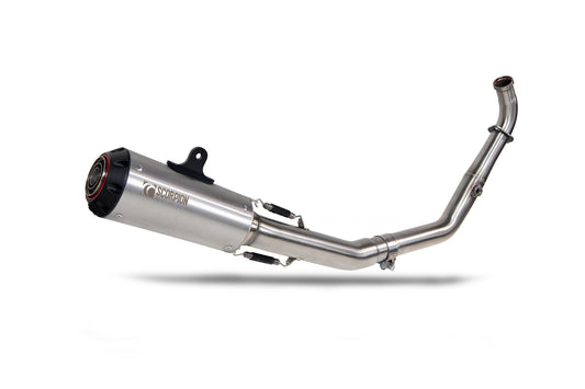 Scorpion PYA117SYSSEO Yamaha XSR-125 Red Power Full System - Brushed Stainless Steel Sleeve | ML Performance US US