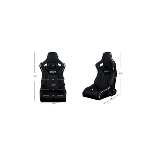 BRAUM Elite-R Series Sport Reclinable Seats (Red Cloth Black Trim) – Priced Per Pair