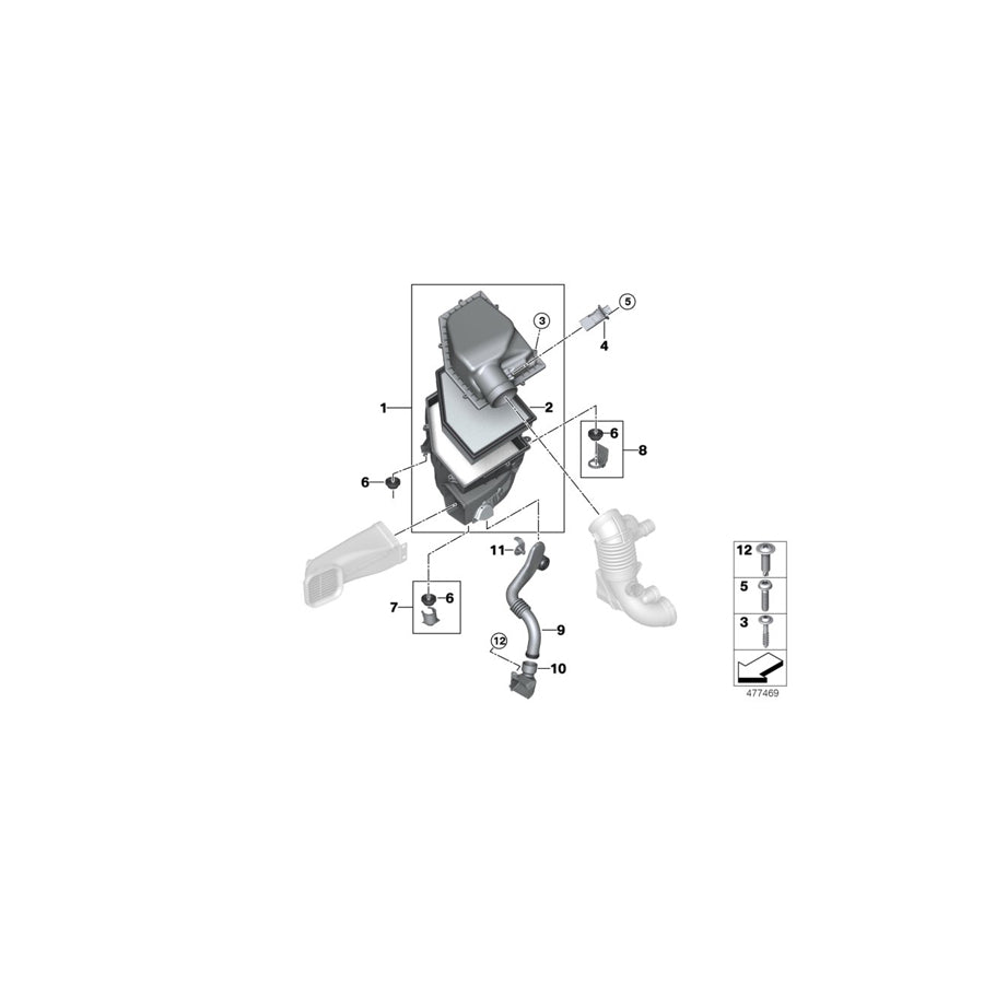 Genuine BMW 13718620474 G12 G11 Bracket For Intake Noise Attenuator (Inc. 840i, 520d ed & 745e) | ML Performance US Car Parts