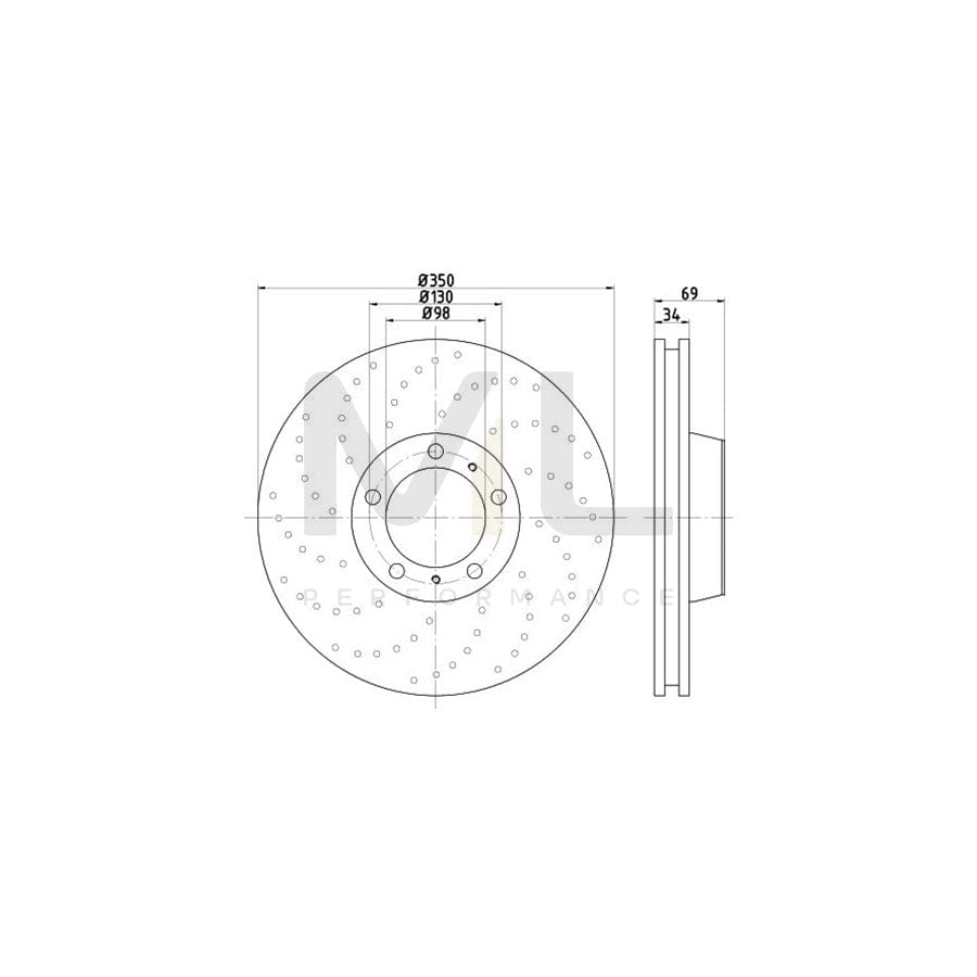 TEXTAR OE-Line 92219110 Brake Disc for PORSCHE 911 Internally Vented, High-carbon, without wheel hub, without wheel studs | ML Performance Car Parts