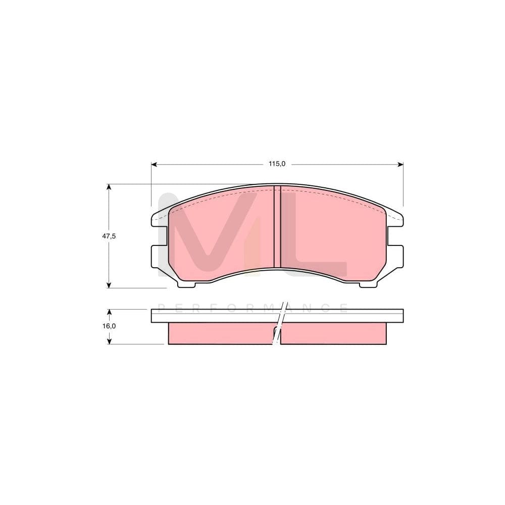 TRW Gdb731 Brake Pad Set Not Prepared For Wear Indicator | ML Performance Car Parts