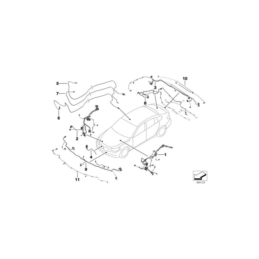 Genuine BMW 61129246835 F10 Wiring Harness, Front End M-SPORT (Inc. M5) | ML Performance US Car Parts