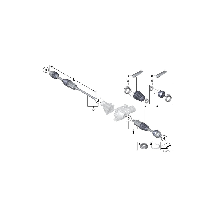 Genuine BMW 31608636505 F16 Repair Kit Bellows, Interior (Inc. X6) | ML Performance US Car Parts