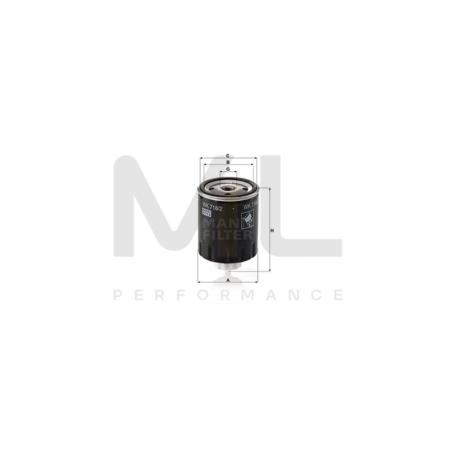 MANN-FILTER WK 718/2 Fuel filter Spin-on Filter