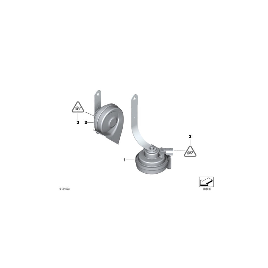 Genuine BMW 61337191718 E89 Horn, High Pitch (Inc. Z4 30i, Z4 35is & Z4 20i) | ML Performance US