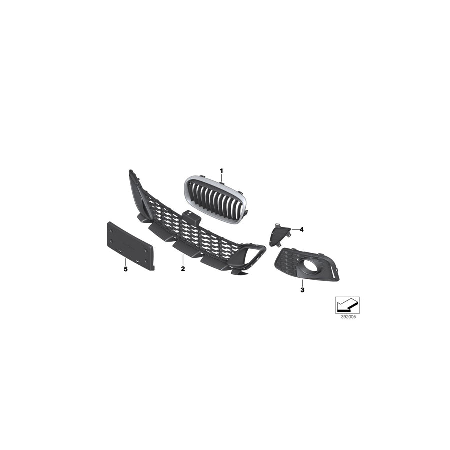 Genuine BMW 51118068864 F45 F46 Grill, Side, Open, Left - M - (Inc. 218d, 220i & 216i) | ML Performance US Car Parts