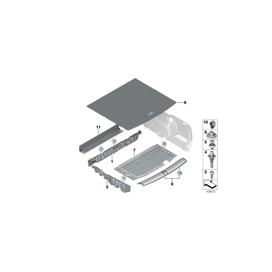 Genuine BMW 51477425356 F48 Pad, Trunk Floor, Right (Inc. X1 28iX, X1 20i & X1 25dX) | ML Performance US