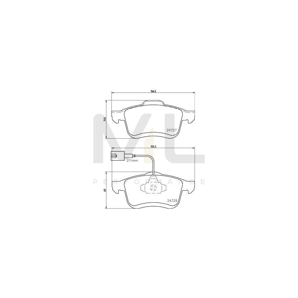 Hella 8DB 355 024-691 Brake Pad Set With Integrated Wear Warning Contact