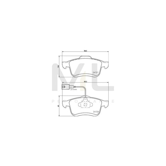 Hella 8DB 355 024-691 Brake Pad Set With Integrated Wear Warning Contact
