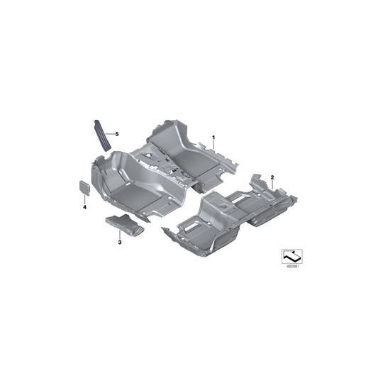 Genuine BMW 51477419460 G31 F90 G30 Floor Covering Rear SCHWARZ (Inc. 520d, 520i & 530e) | ML Performance US