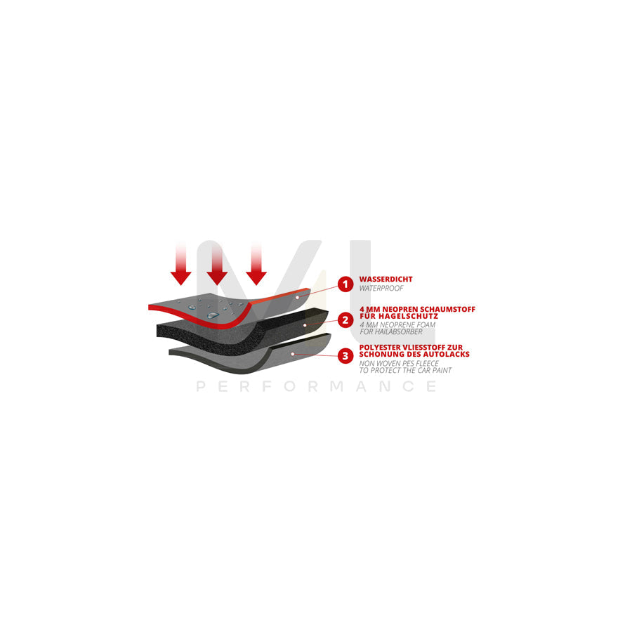 WALSER 31031 Car cover full-size, M 162.5x425 cm, Grey
