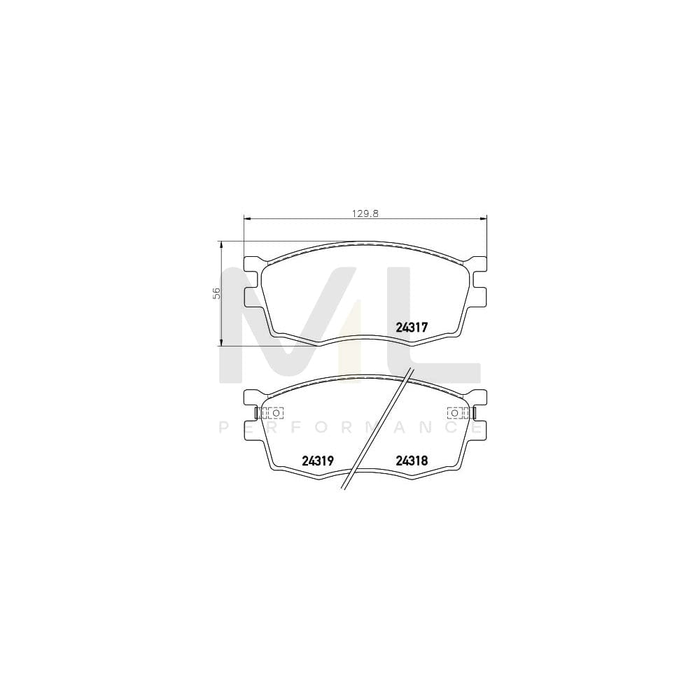 Hella 8DB 355 006-951 Brake Pad Set With Acoustic Wear Warning